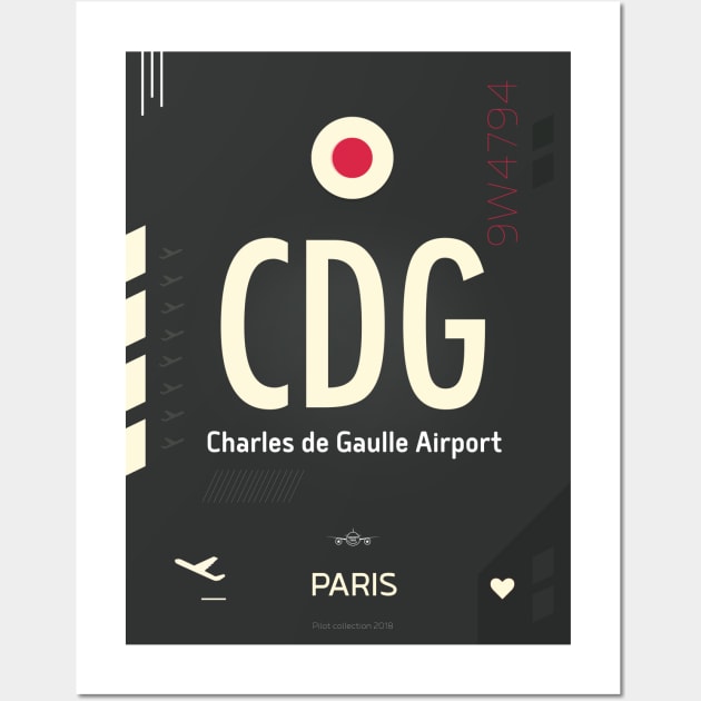 CDG Charles de Gaulle Airport Wall Art by Woohoo